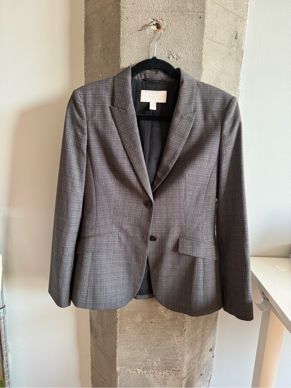Hugo Boss Classic Gray Plaid Blazer